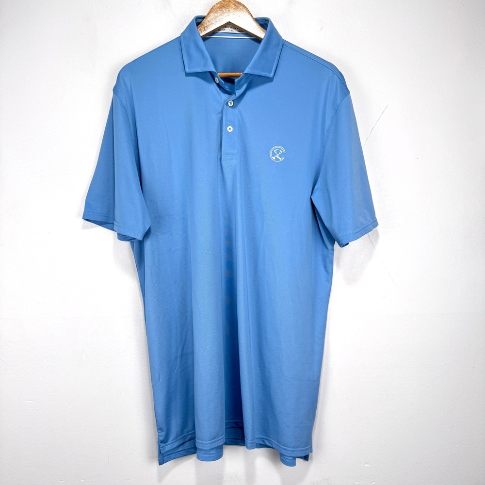 Holderness & Bourne MacDonald Polo Shirt Men XL Blue Performance‎ Golf Windsor